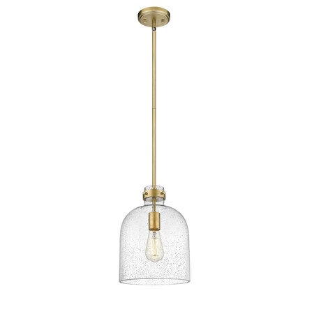 Z-Lite Pearson 1 Light Pendant, Rubbed Brass And Clear Seedy 817-9RB